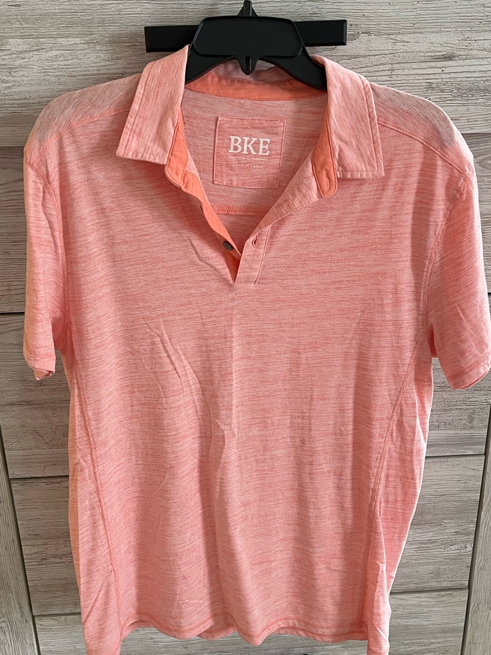 BKE Buckle Peach Polo Golf Shirt size large salmon summer resort casual gorp!